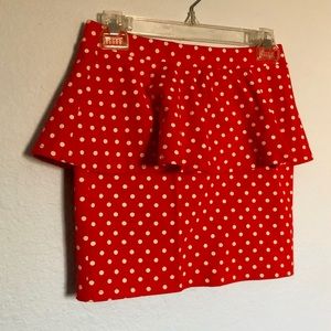 Polka-dotted Péplum Skirt